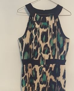 Black Sleeveless Multi-colored Sheath Dress